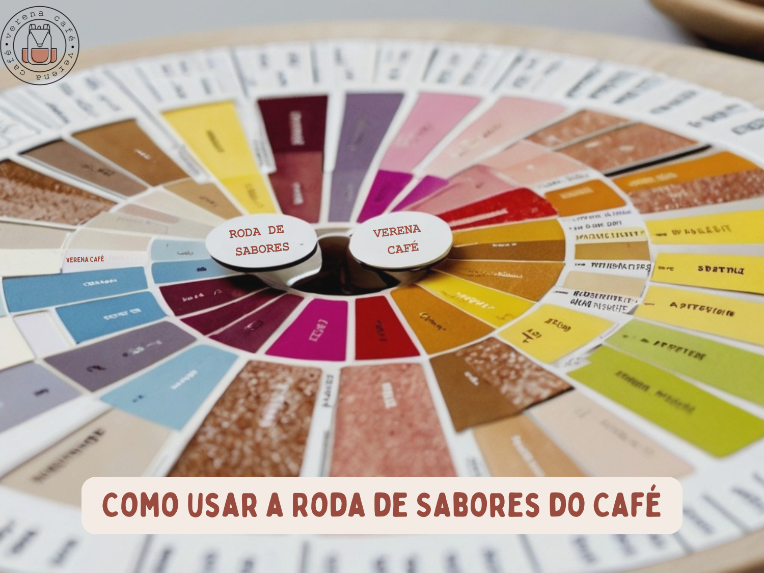 Foto mostra a roda de sabores do café SCA, Roda de Sabores dos Provadores, Como usar a roda de sabores do café, roda de sabores do provador de café