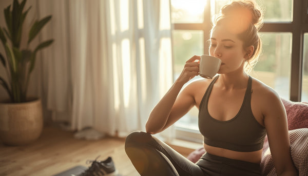 🖼️ Texto Alternativo (Alt Text)	Xícara de café especial ao lado de grãos torrados sobre superfície de pedra escura, com luz natural suave destacando a cor âmbar da bebida