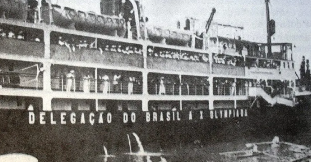 Foto barco delegação do Brasileira da Olimpíada de 1932 - Jogos Olímpicos de Los Angeles