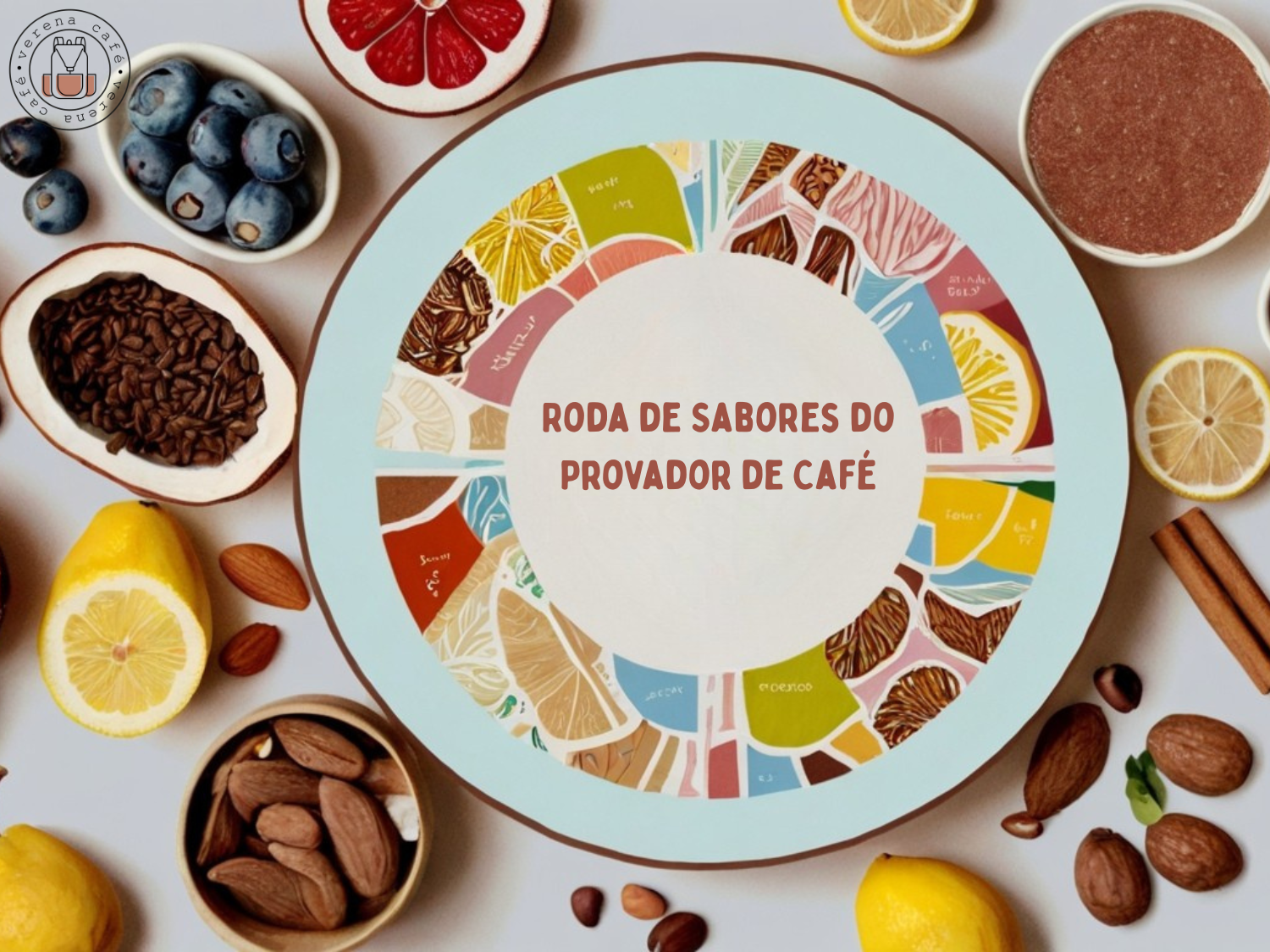 Foto mostra a roda de sabores do café SCA, Roda de Sabores dos Provadores, Como usar a roda de sabores do café, roda de sabores do provador de café